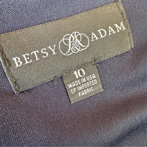 Betsy & Adam Navy Floral Fit & Flare A-Line Party Dress, 10 - Picture 9 of 11